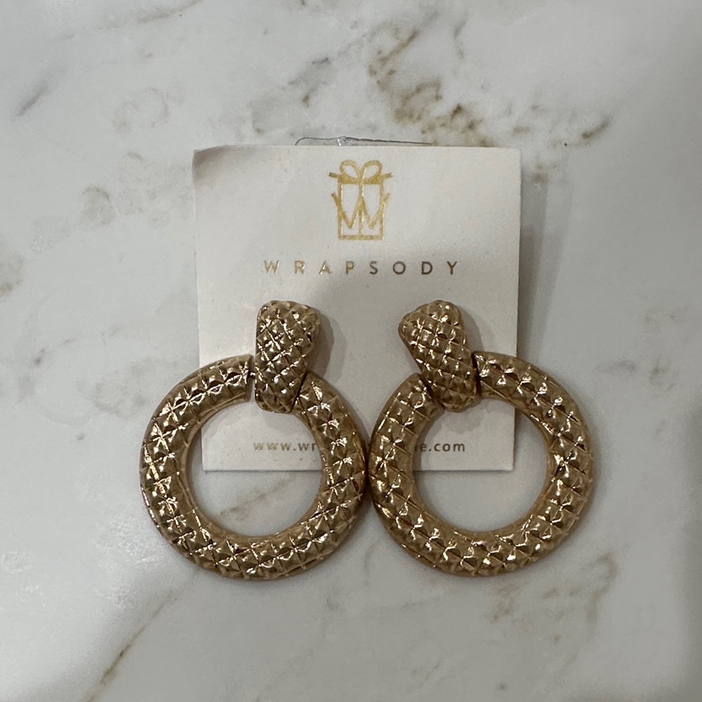 Gold Textured Hoop Earrings